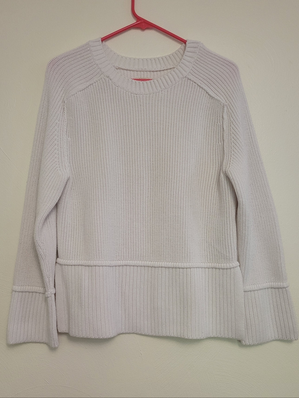 Anthropologie Pilcro Ivory Chunky Knit Crewneck Sweater